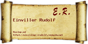 Einviller Rudolf névjegykártya